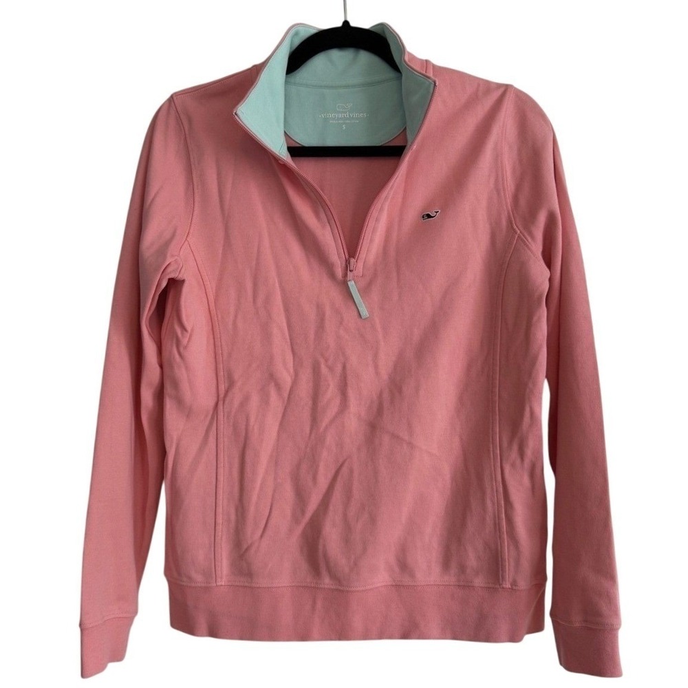 Vineyard Vines Womens Pink 100% Cotton 1/4 Zip Shep Shirt Pullover Sweater S